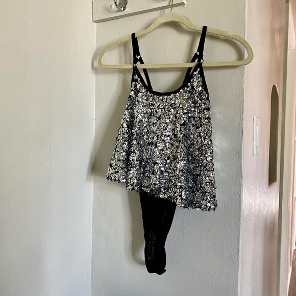 Intimately Free People Last Dance Silver Sequin Bodysuit XS - Picture 3 of 10